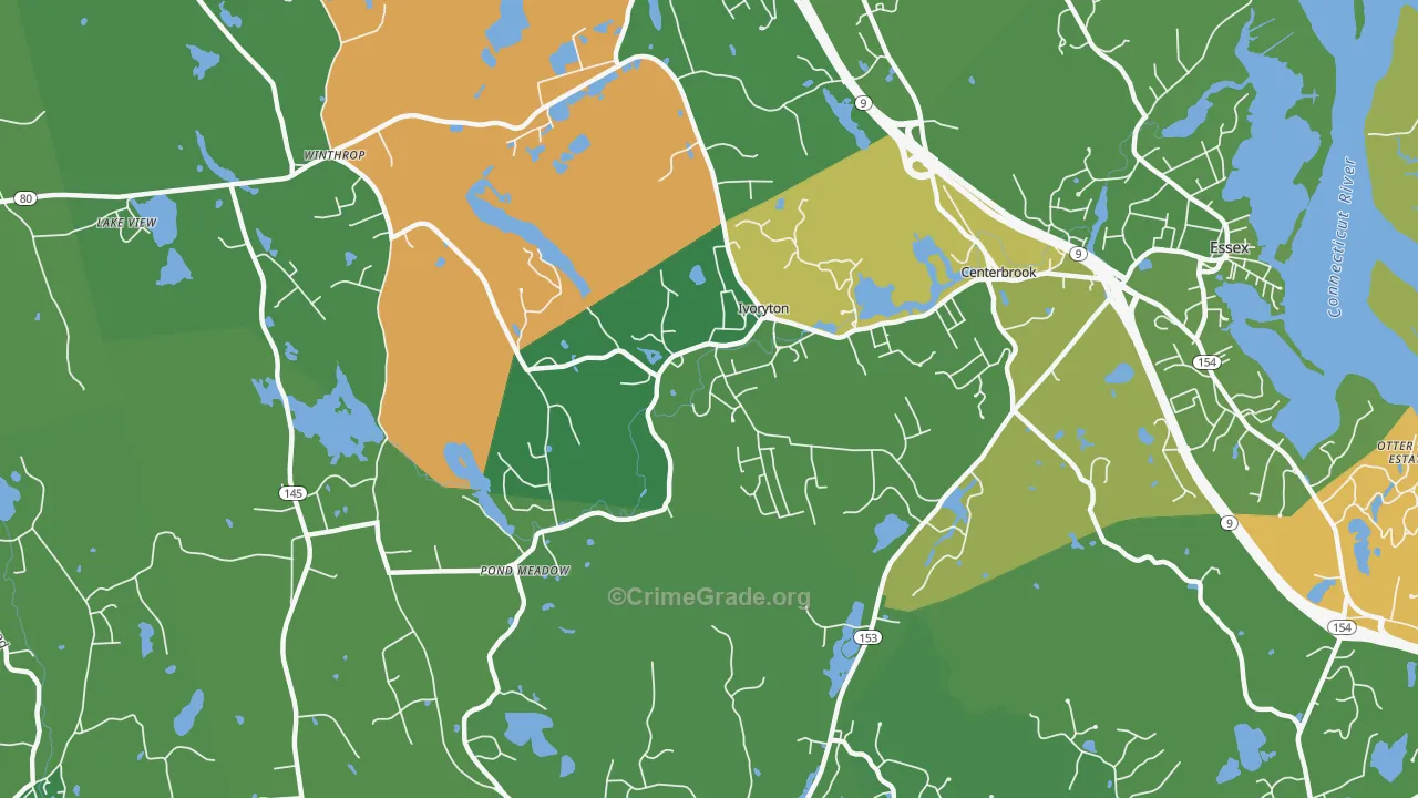 Ivoryton, CT Map of Murder Rates