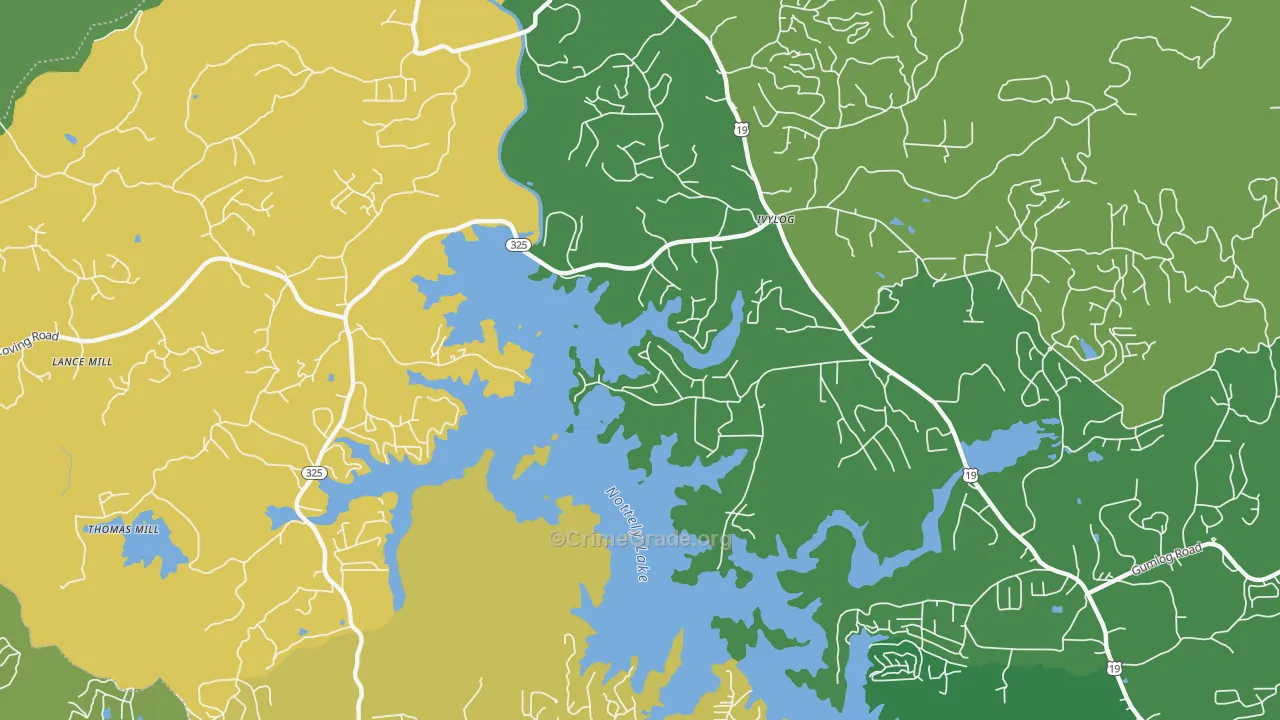 Ivy Log, GA Map of Murder Rates
