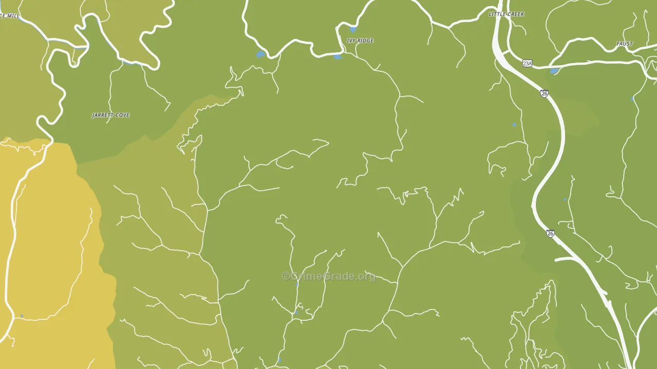 Ivy Ridge, NC Map of Murder Rates