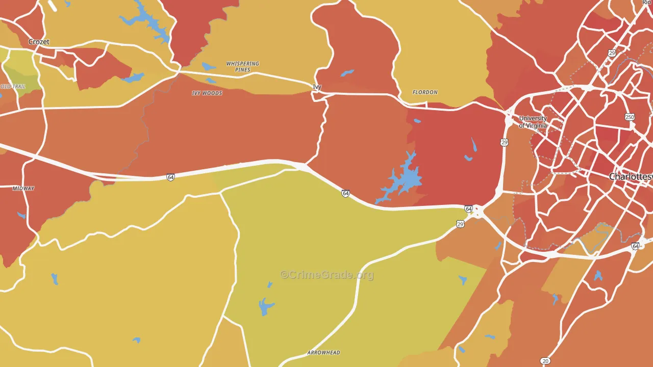 Ivy, VA Map of Murder Rates