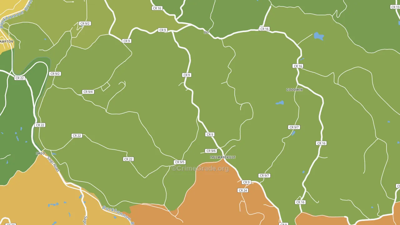 Ivy, WV Map of Murder Rates