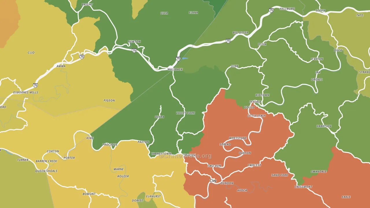 Ivydale, WV Map of Murder Rates