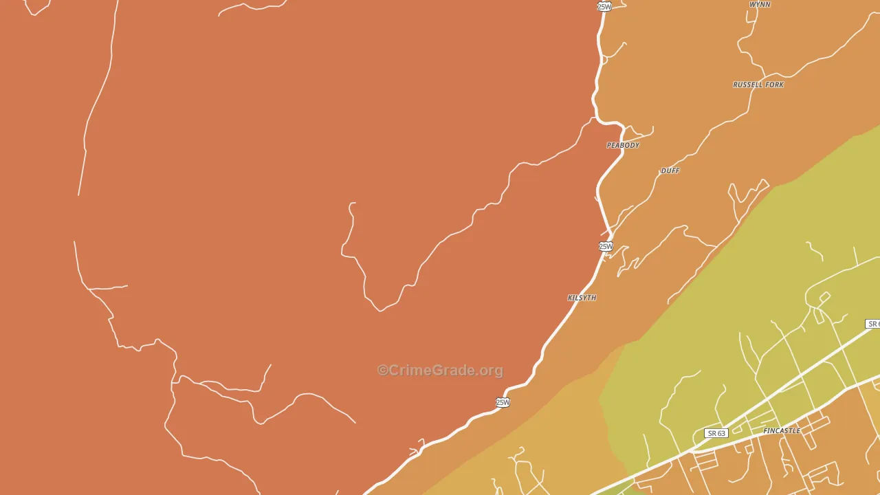 Ivydell, TN Map of Murder Rates