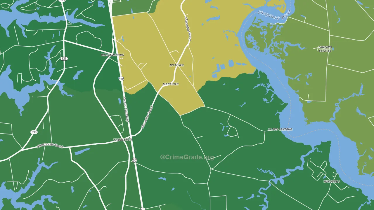 Ivytown, MD Map of Murder Rates
