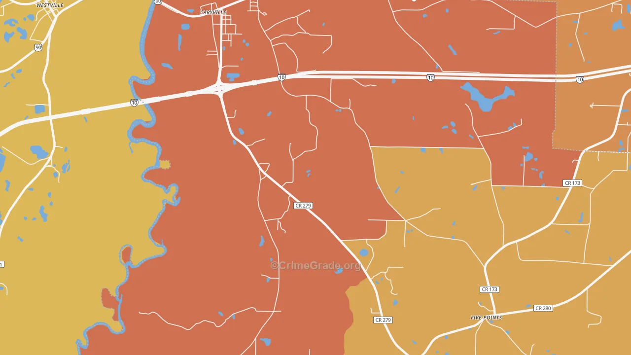 Izagora, FL Map of Murder Rates