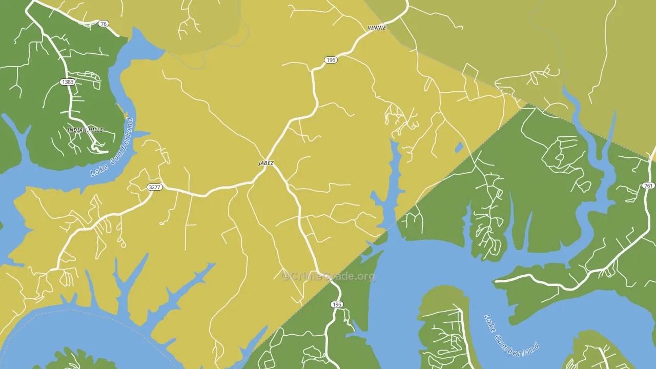Jabez, KY Map of Murder Rates