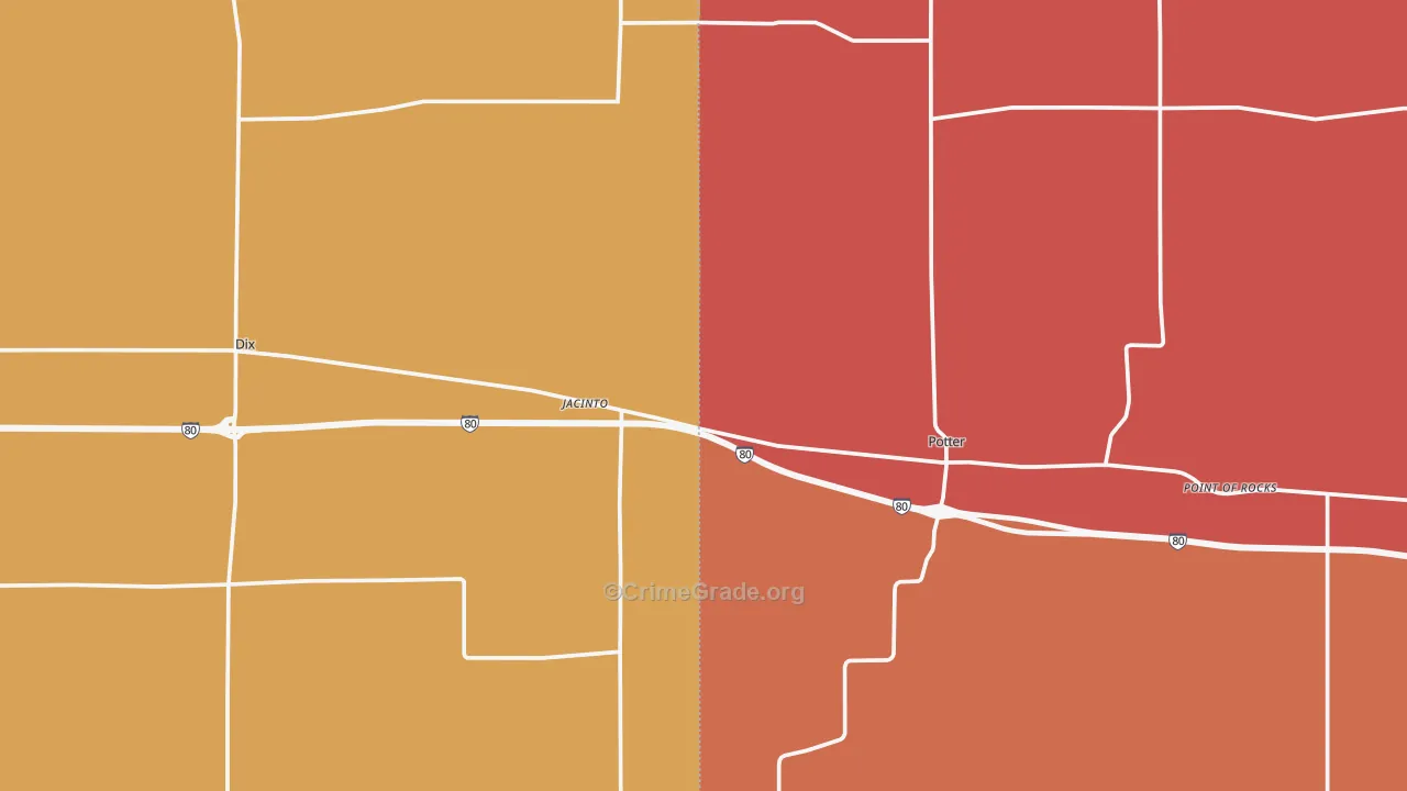 Jacinto, NE Map of Murder Rates