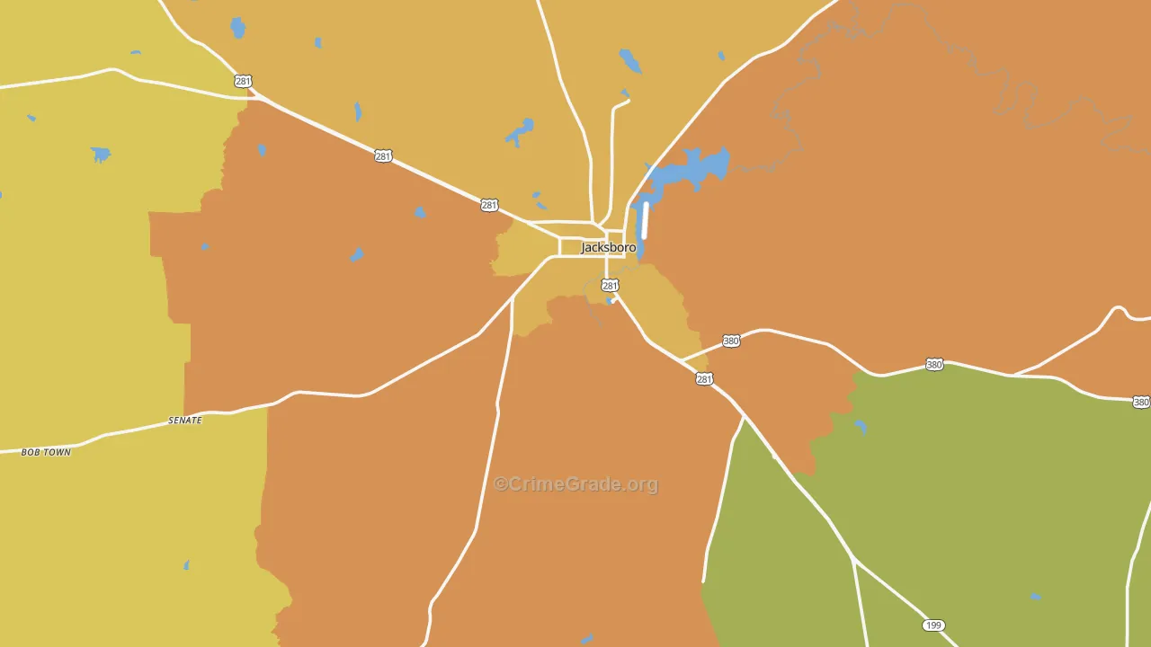 Jack County, TX Map of Murder Rates