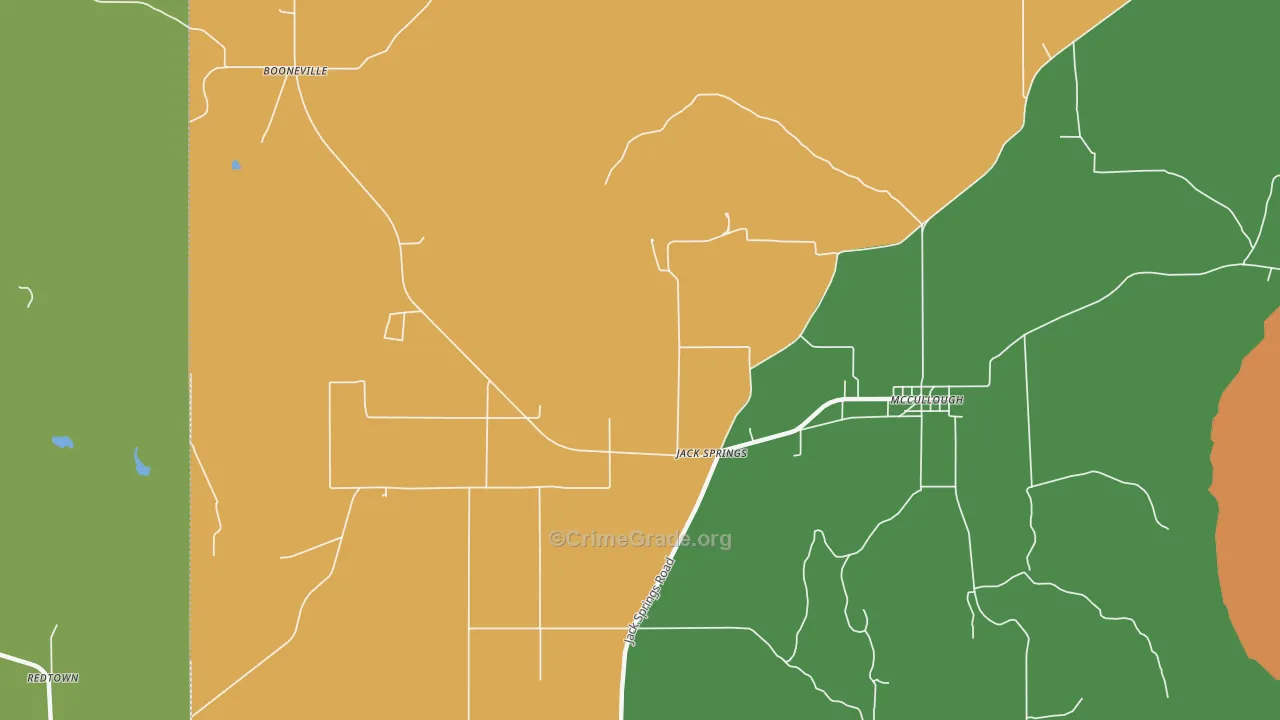Jack Springs, AL Map of Murder Rates
