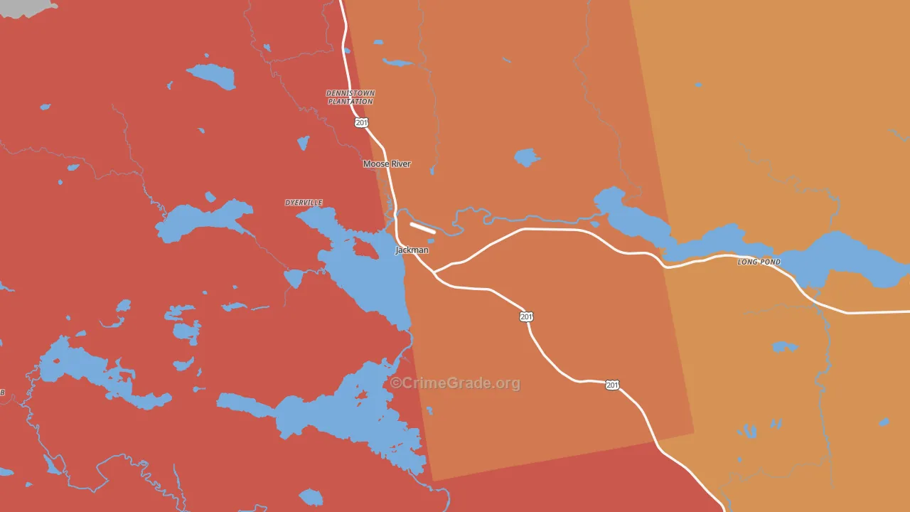 Jackman, ME Map of Murder Rates