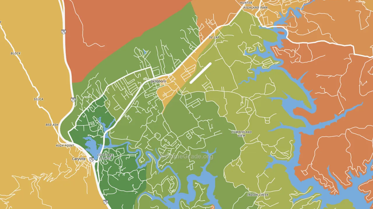 Jacksboro, TN Map of Murder Rates