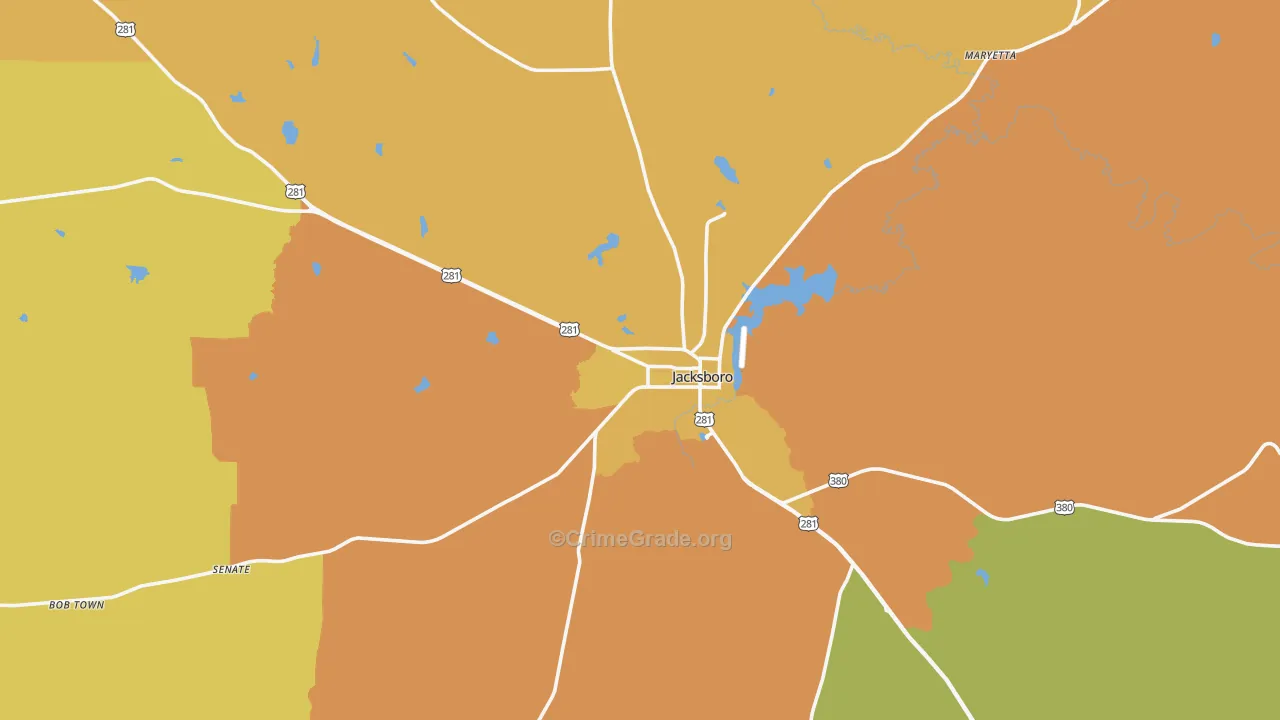 Jacksboro, TX Map of Murder Rates