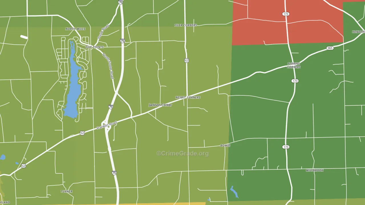 Jackson Center, PA Map of Murder Rates