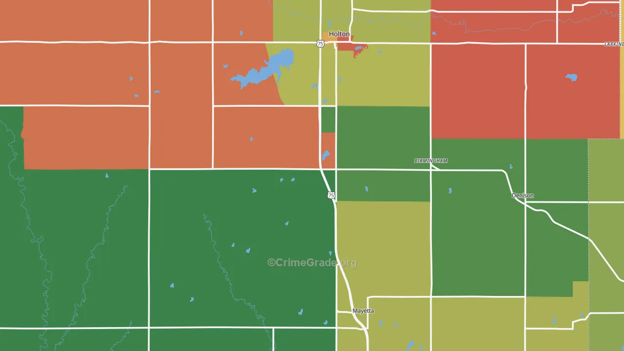 Jackson County, KS Map of Murder Rates