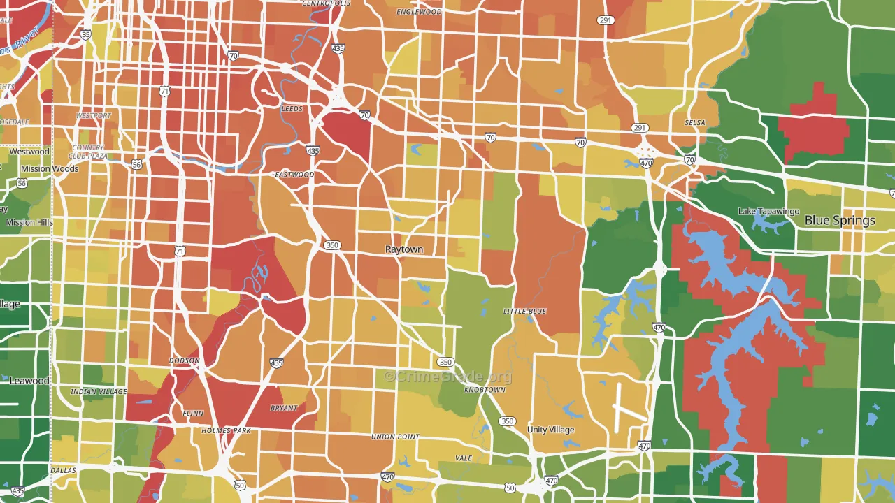 Jackson County, MO Map of Murder Rates