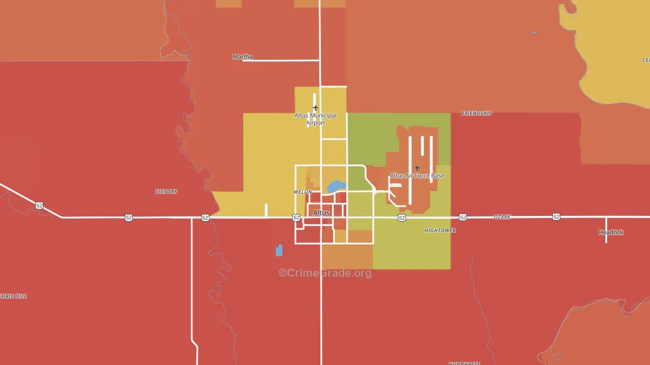 Jackson County, OK Map of Murder Rates