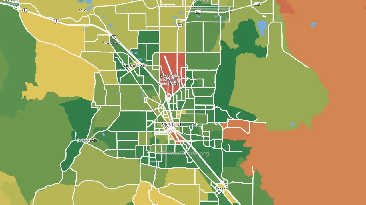 Jackson County, OR Map of Murder Rates