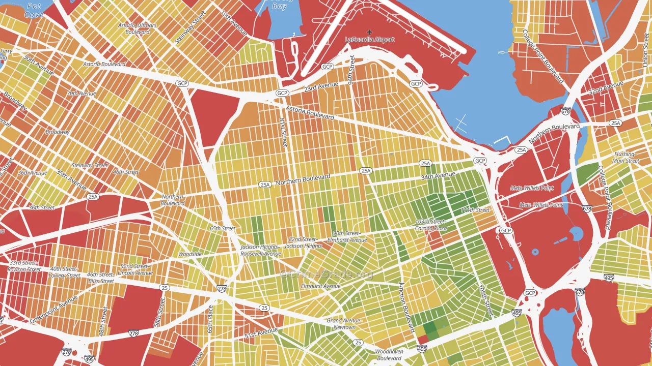 Jackson Heights-ny, Queens, NY Map of Murder Rates