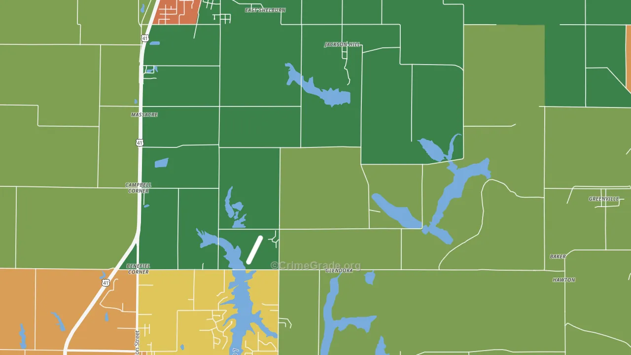 Jackson Hill, IN Map of Murder Rates