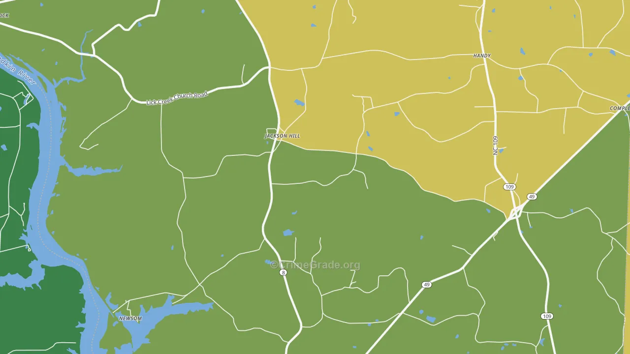 Jackson Hill, NC Map of Murder Rates
