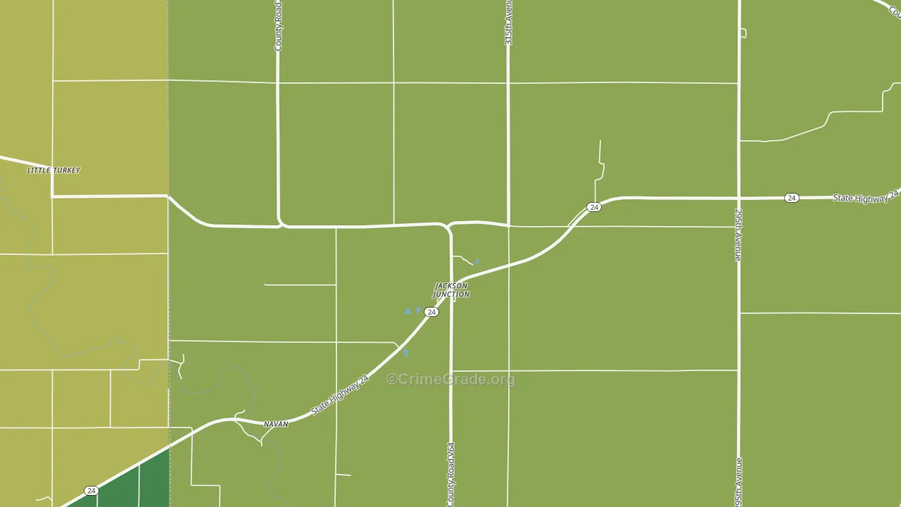 Jackson Junction, IA Map of Murder Rates
