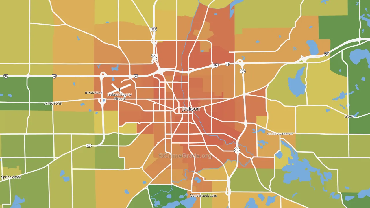 Jackson, MI Map of Murder Rates