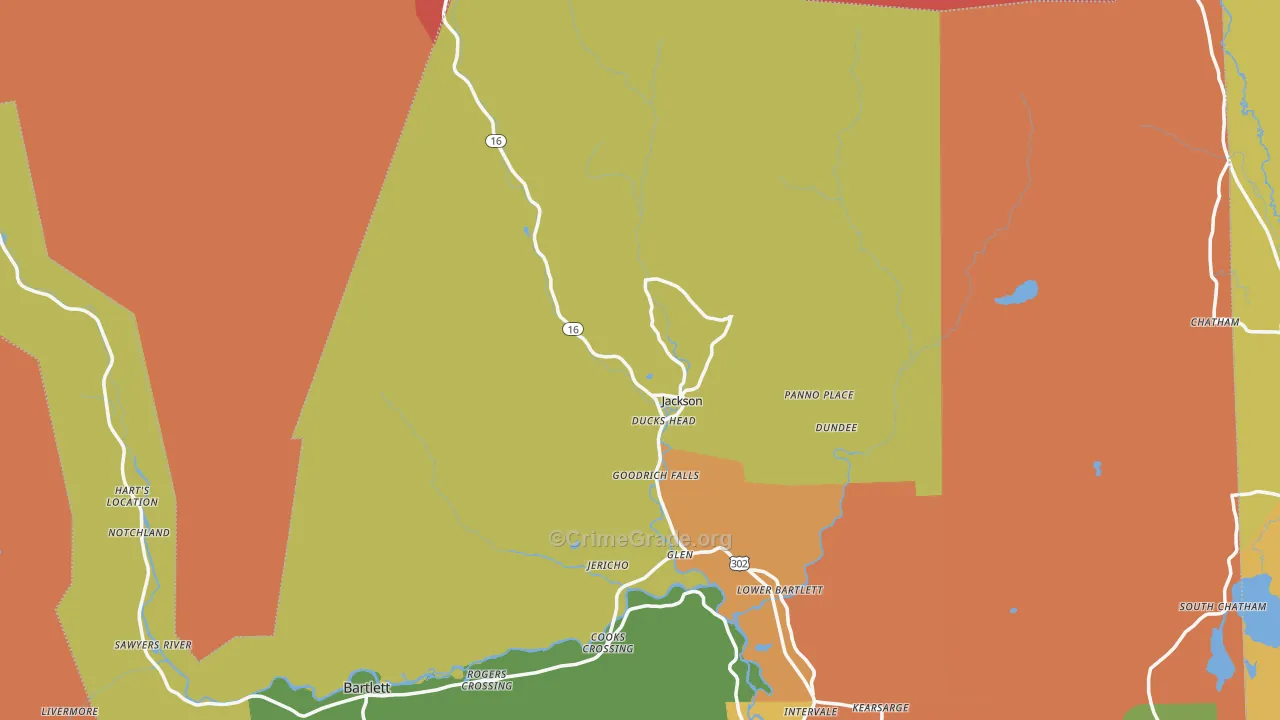 Jackson, NH Map of Murder Rates