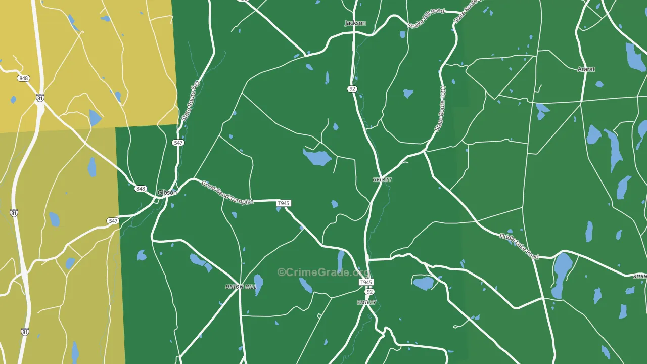Jackson, PA Map of Murder Rates