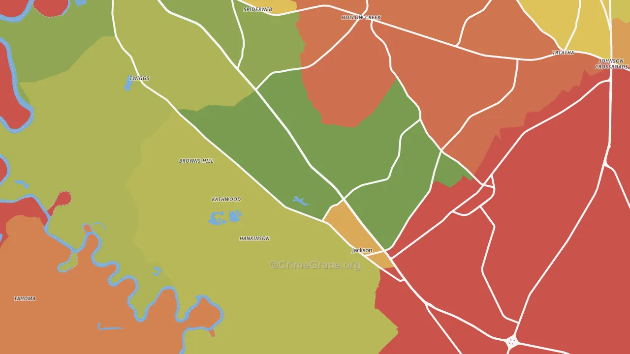 Jackson, SC Map of Murder Rates