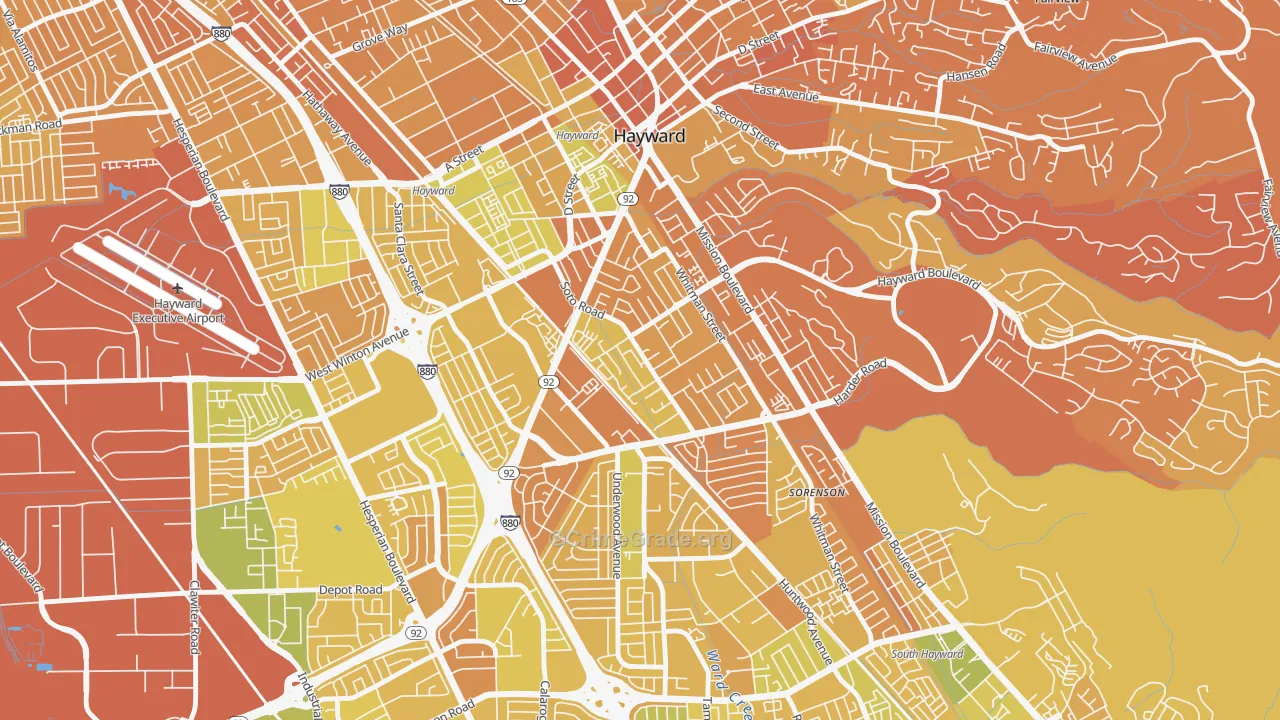 Jackson Triangle, Hayward, CA Map of Murder Rates