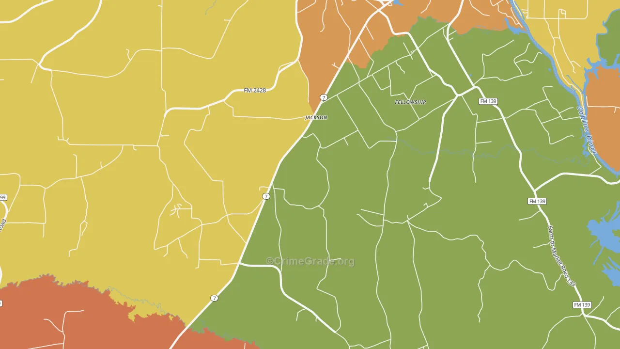 Jackson, TX Map of Murder Rates