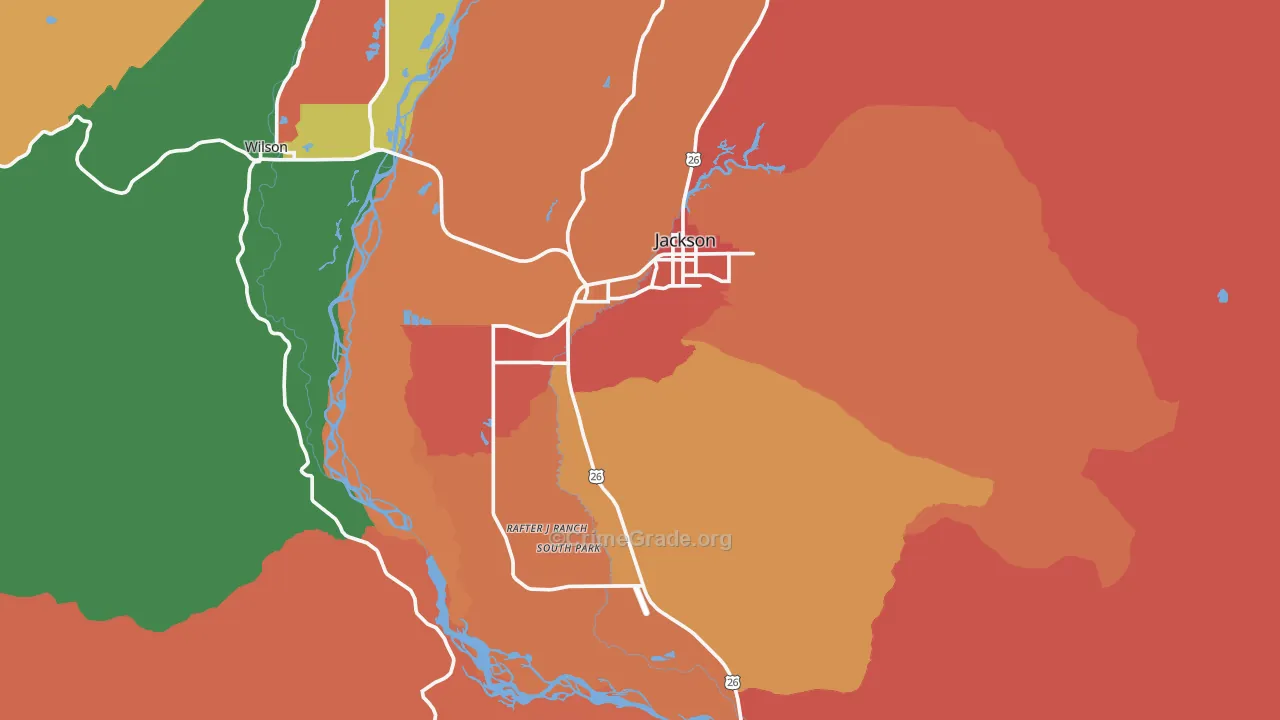 Jackson, WY Map of Murder Rates