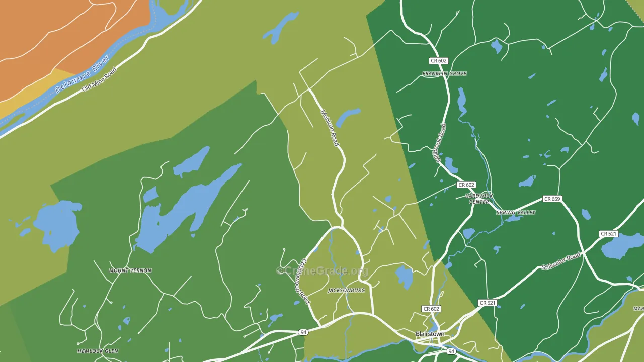 Jacksonburg, NJ Map of Murder Rates