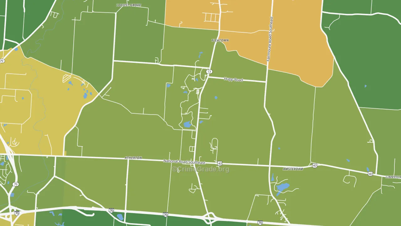 Jacksontown, OH Map of Murder Rates