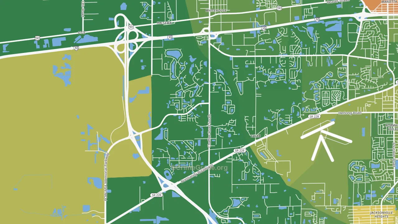 Jacksonville Farms-Terrace, Jacksonville, FL Map of Murder Rates