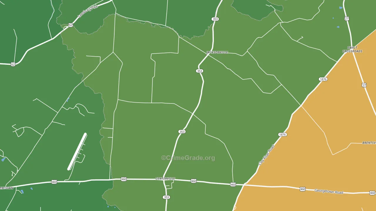 Jacksonville, KY Map of Murder Rates