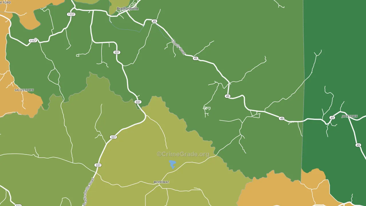 Jacktown, KY Map of Murder Rates