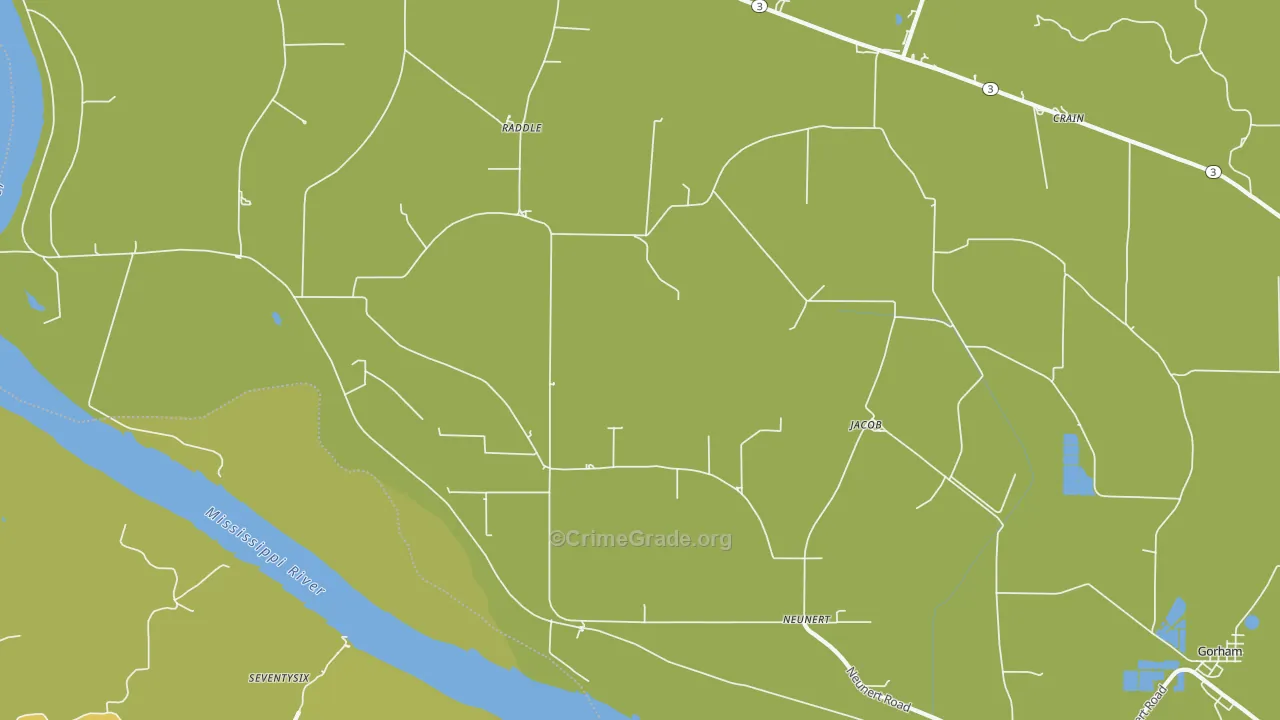 Jacob, IL Map of Murder Rates