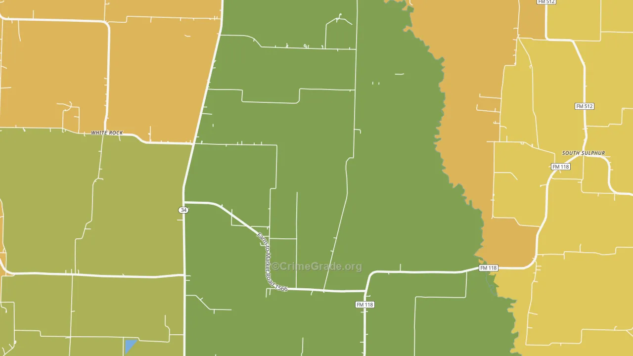Jacobia, TX Map of Murder Rates