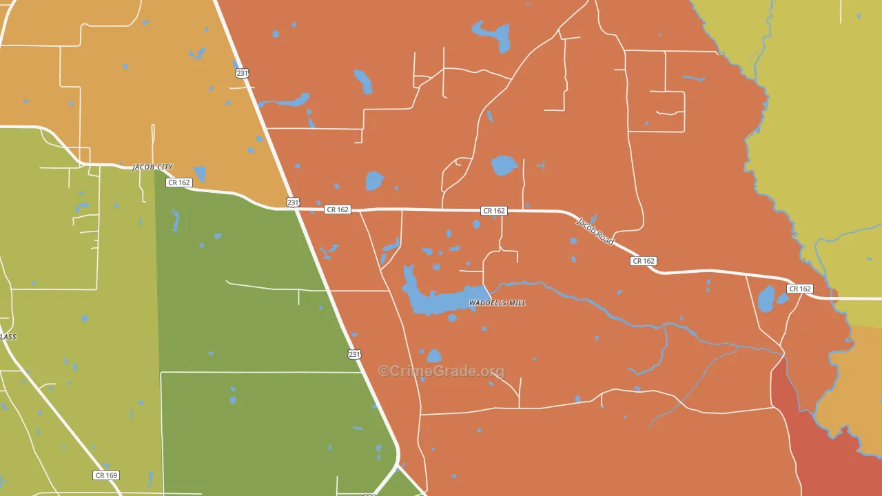 Jacobs, FL Map of Murder Rates