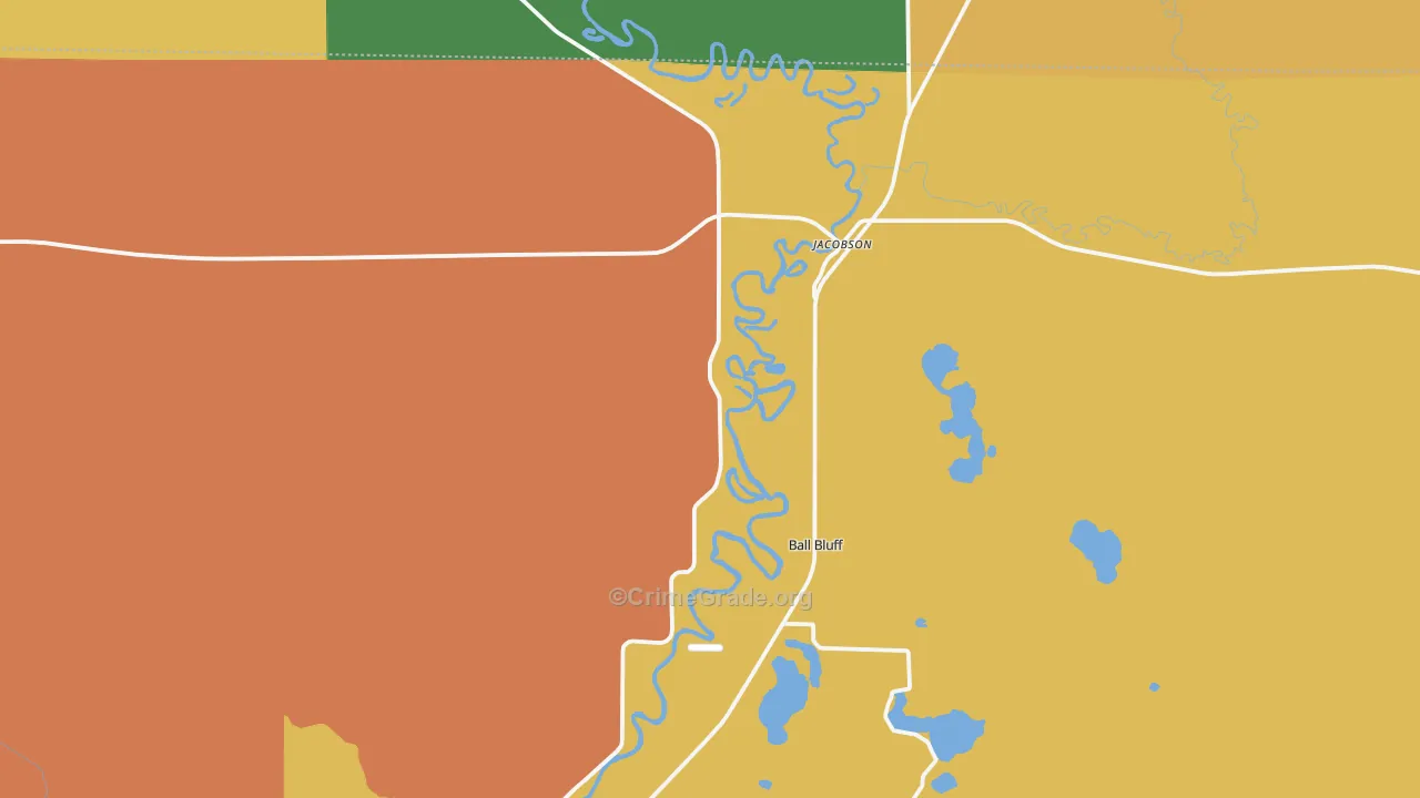 Jacobson, MN Map of Murder Rates