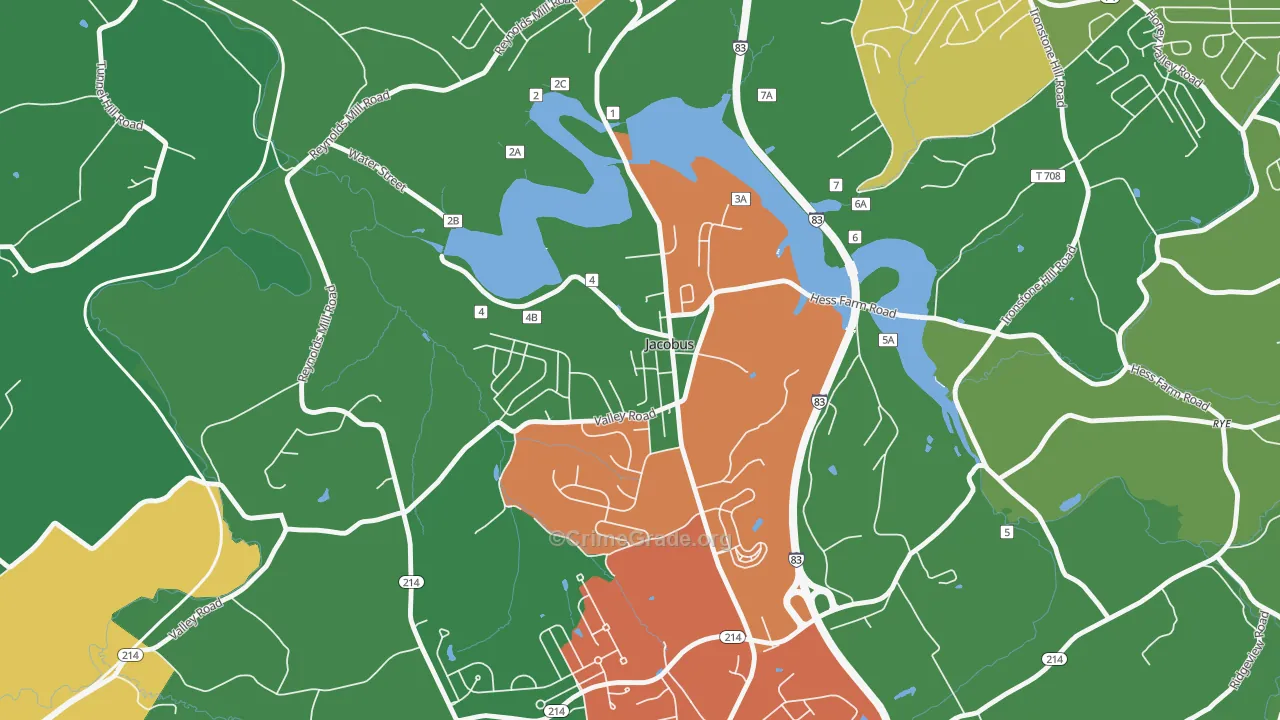 Jacobus, PA Map of Murder Rates