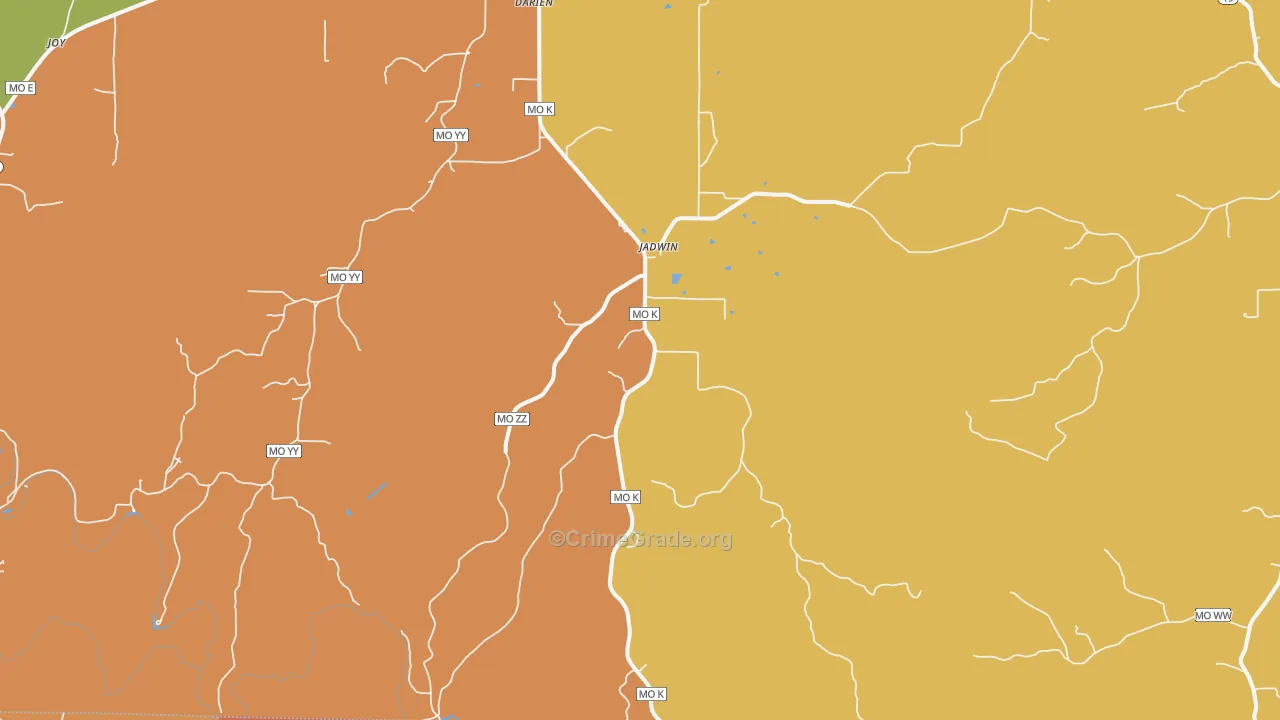 Jadwin, MO Map of Murder Rates