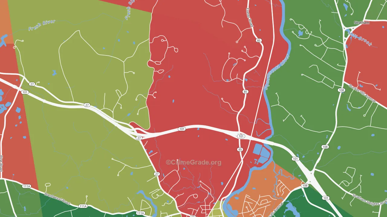 Jady Hill, NH Map of Murder Rates
