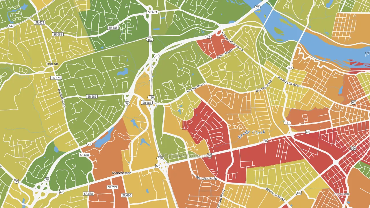 Jahnke, Richmond, VA Map of Murder Rates