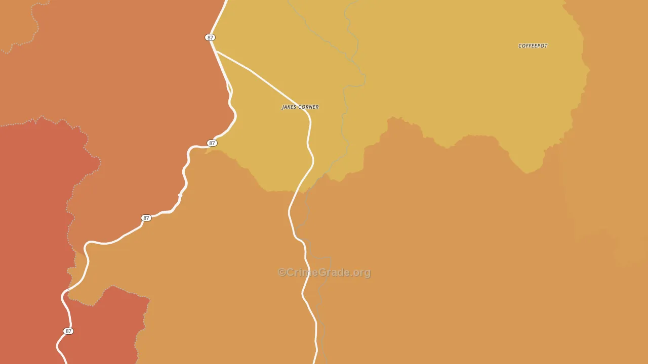 Jakes Corner, AZ Map of Murder Rates