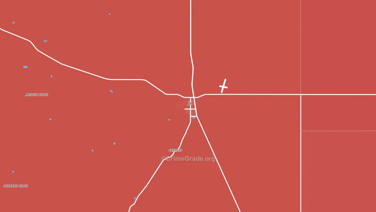 Jal, NM Map of Murder Rates