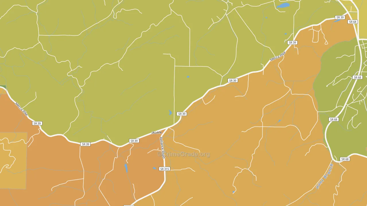 Jalapa, TN Map of Murder Rates