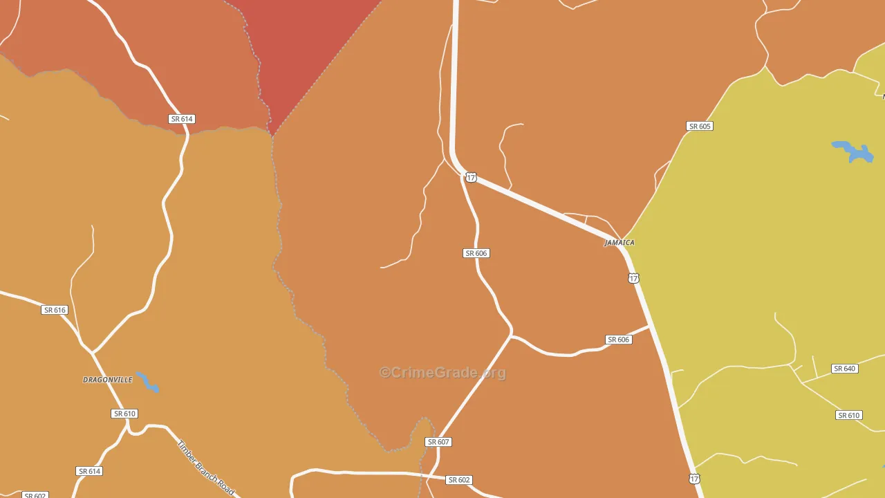 Jamaica, VA Map of Murder Rates