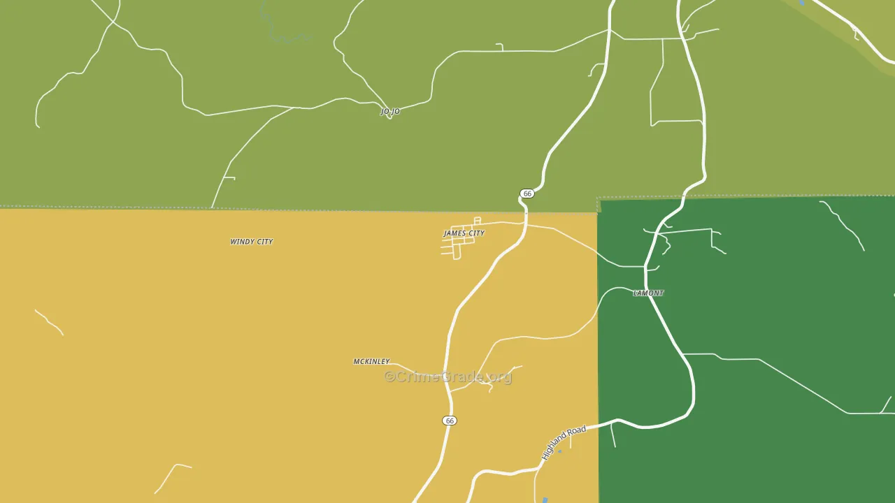James City, PA Map of Murder Rates